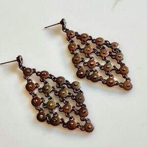 CASUAL ELEGANT PIERCED DROP EARRINGS WITH SPARKLES